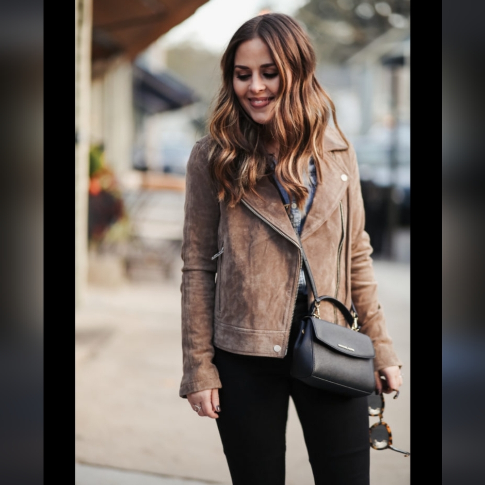 Blank NYC Suede Leather Moto Jacket